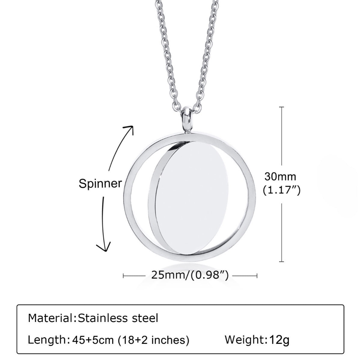 Spinning Stainless Steel Necklace